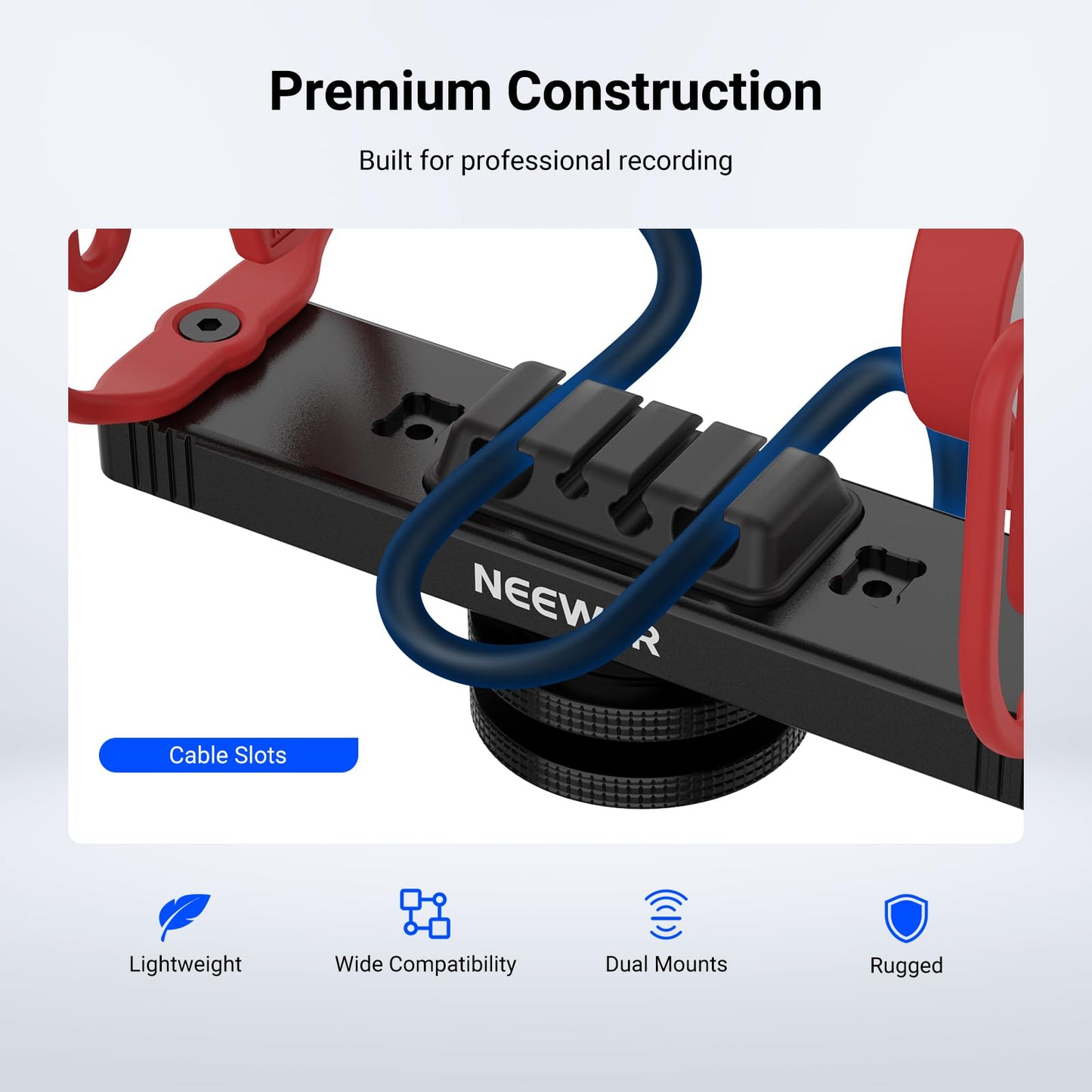 NEEWER Microphone Shock Mount, Adjustable Cold Shoe Mic Holder for Camera, Boom Pole, Tripod Accessories Compatible with Rode NTG Series Sennheiser