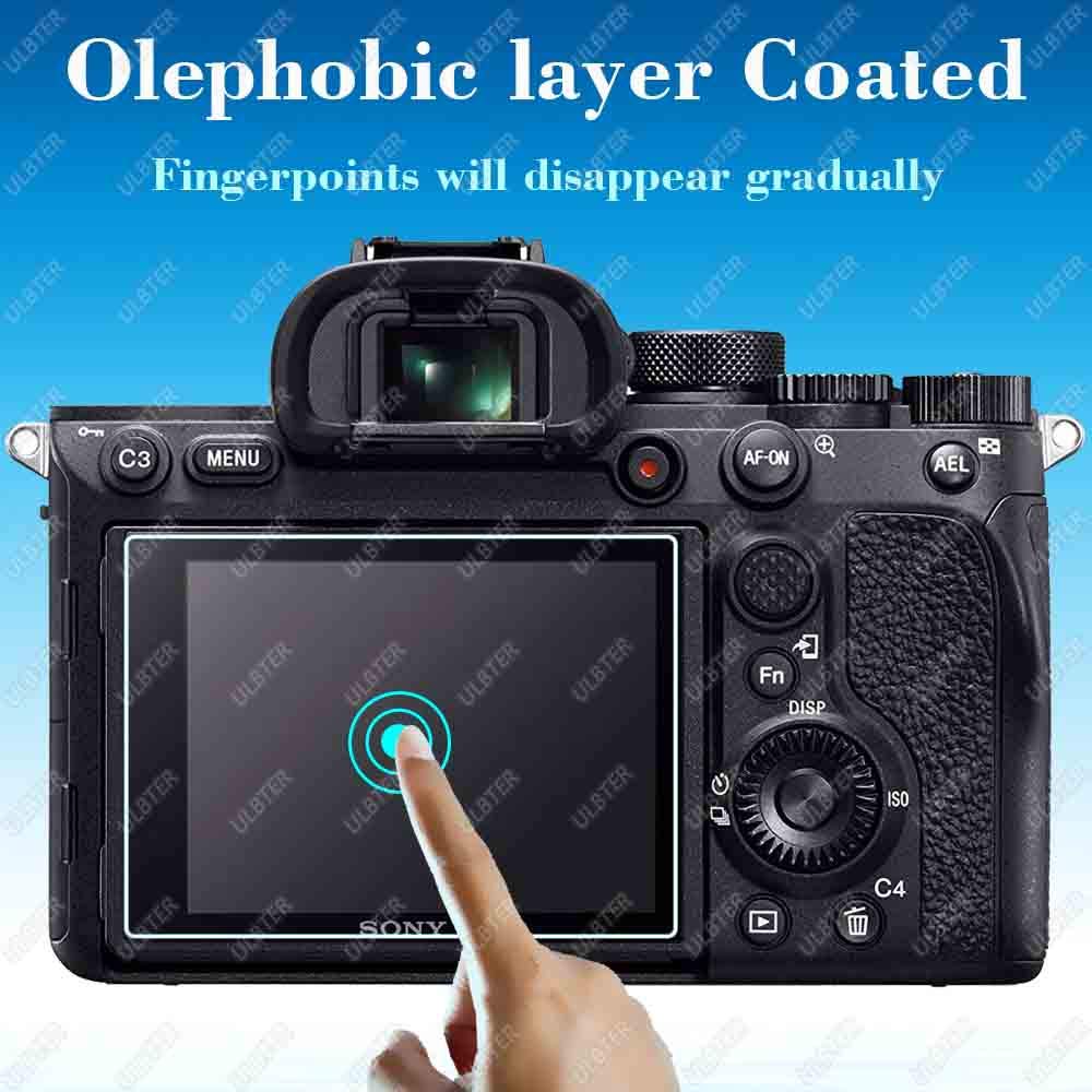 ULBTER Screen Protector for Sony alpha a7II A7III A7 III A7 II A7R IV A7R III A7R II & Hot Shoe Cover [3+2Pack] 0.3mm 9H Hardness Tempered Glass Cover
