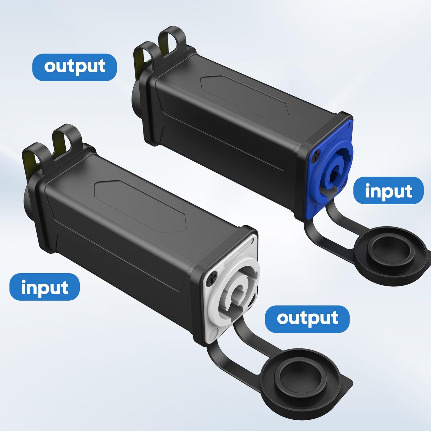 SYBECHATF 2 Packs Powercon to Powercon Male and Female Powercon Connectors Extension Adapter,NAC3MPA-1 to NAC3MPB-1 AC Power Coupler 20A