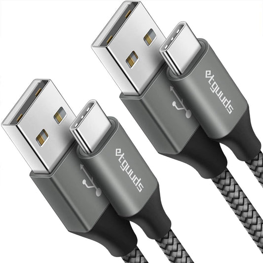 etguuds Long USB A to USB C Cable 10ft, 2-Pack Fast Charging Type C Charger Cord for iPhone 17 16 15 Pro Max Plus Air 16e, Samsung Galaxy S25 S24 S23