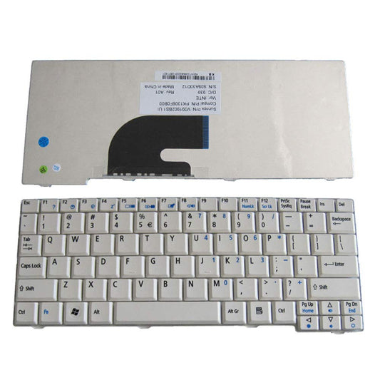 YUHUAI Laptop Replacement Keyboard Fit Acer Aspire ZG5 ZG8 ZA8 D150 D210 D250 EM250 KAV10 KAV60 US Layout (White)