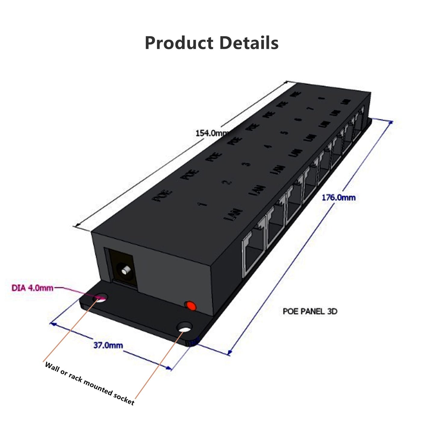 PoE Texas POE-8-24v60w | 24 Volt Passive Power Over Ethernet 10/100 PoE Injector for 8 Ubiquiti, OM2P or Other 24v POE Devices - NOT for 802.11ac
