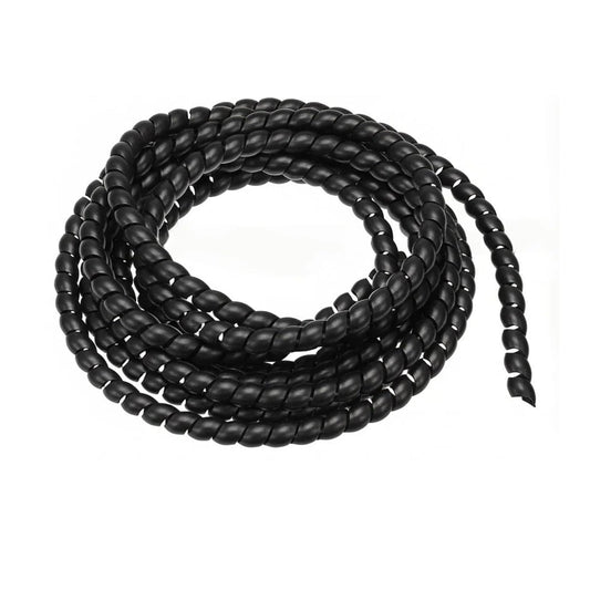 9.84ft Flexible Spiral Cable Wrap, 8mm x 10mm Spiral Wire Wrap, Black PE Cord Spiral Wrap Cable Protector 3 Meters Length Wire Manage for TV