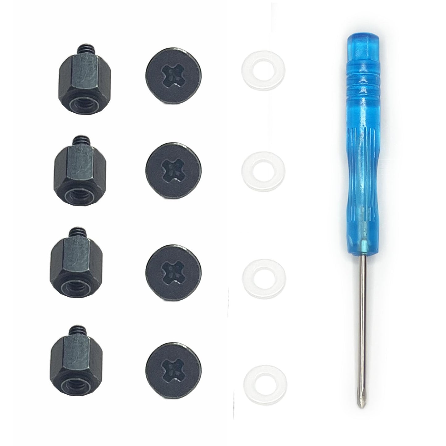 Awxlumv M.2 Screw Kit for ASUS Motherboard, Replacement M.2 SSD Mounting Screws with Standoffs, Screwdriver, 4 Sets Black, Compatible with NVMe NGFF