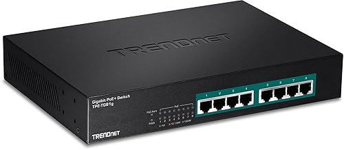 TRENDnet 8-Port Gigabit GREENnet PoE+ Switch, TPE-TG81g, 8 x Gigabit PoE+ Ports, Rack Mountable, Up to 30 W Per Port with 110 W Total Power Budget