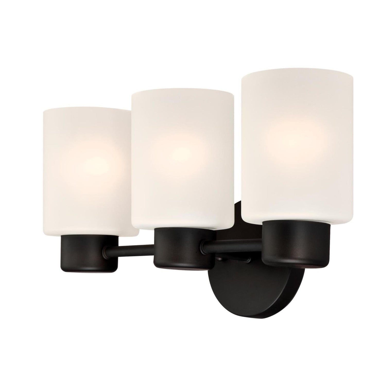 Westinghouse 6354100 Sylvestre Three-Light Indoor Wall Fixture, Oil Rubbed Bronze Finish with Frosted Glass