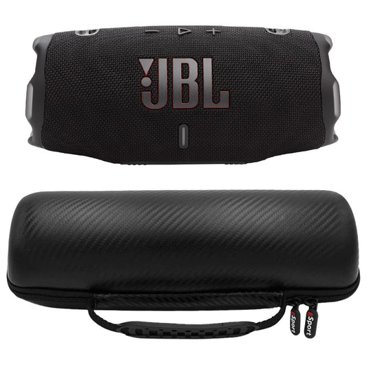 JBL Charge 6 Waterproof Portable Speaker Bundle with gSport Carbon Fiber Case (Black)