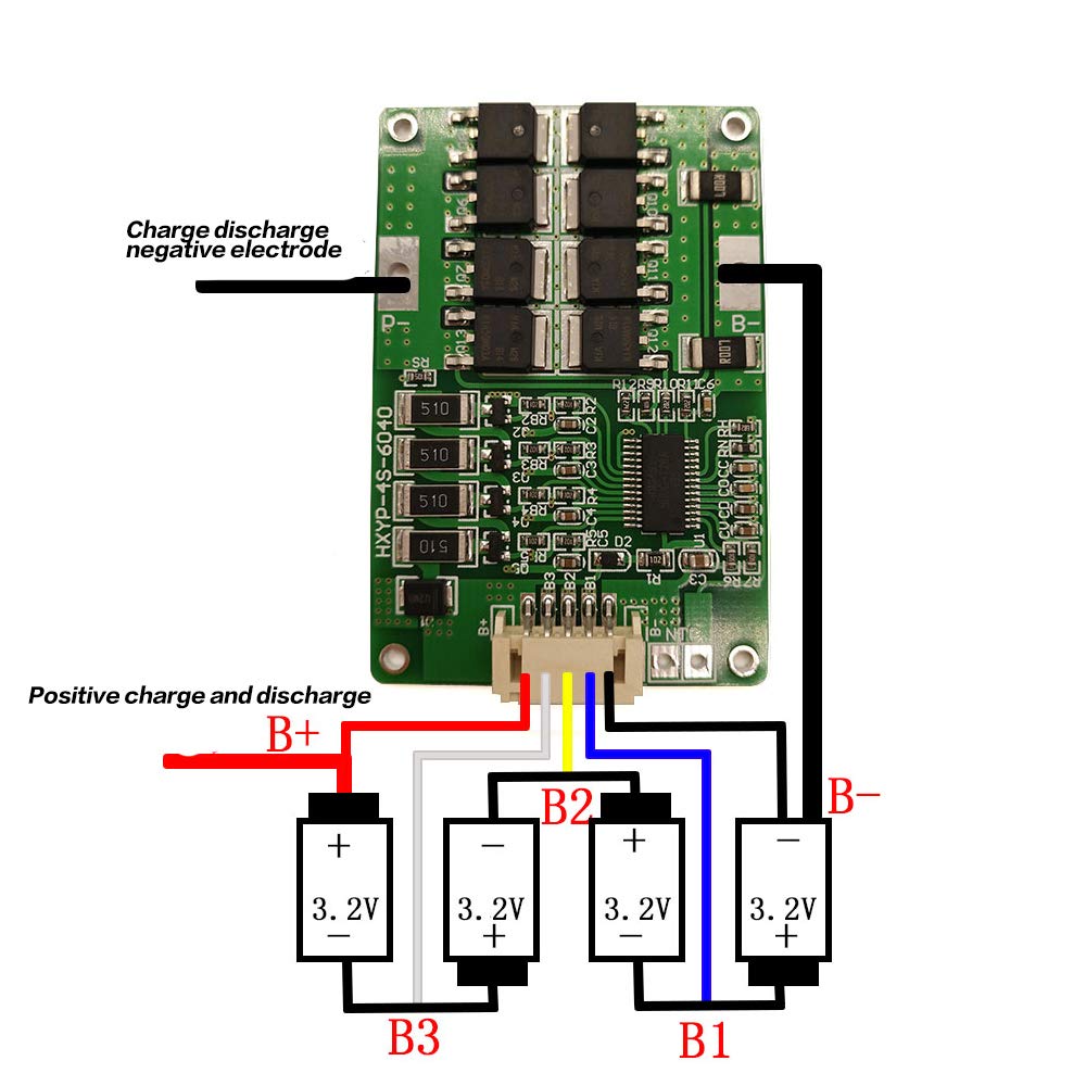 WSDMAVIS 1 Pcs Lifepo4 Battery Protection Board 4S 20A 12.8V 32650 LiFePo4 Battery BMS Protection PCB Board with Balance Overcharge Over Discharge…