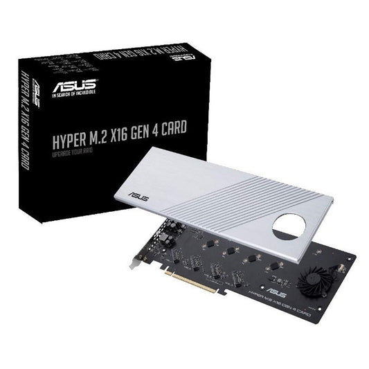 ASUS Hyper M.2 X16 PCIe 4.0 X4 Expansion Card Supports 4 NVMe M.2 (2242/2260/2280/22110) up to 256Gbps for AMD 3rd Ryzen sTRX40, AM4 Socket and Intel
