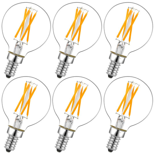 LiteHistory G16.5 E12 Candelabra Bulb 40 watt,Warm Light Bulbs,2700K,6Pack