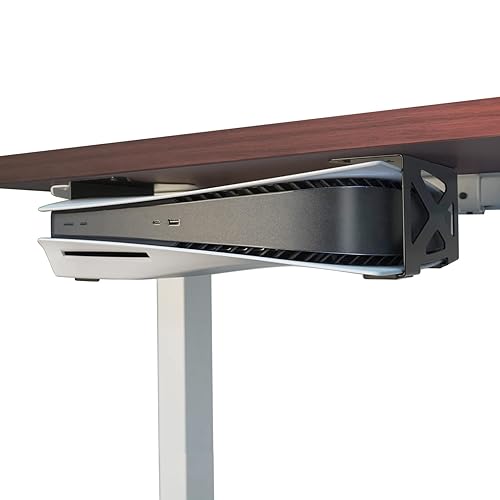 Monzlteck Under Desk Holder for PS5/PS5 Slim/Pro,Stealth Mount Compaitble with PlayStation 5 Disc & Digital Edition Console,Space Saving,DP-05
