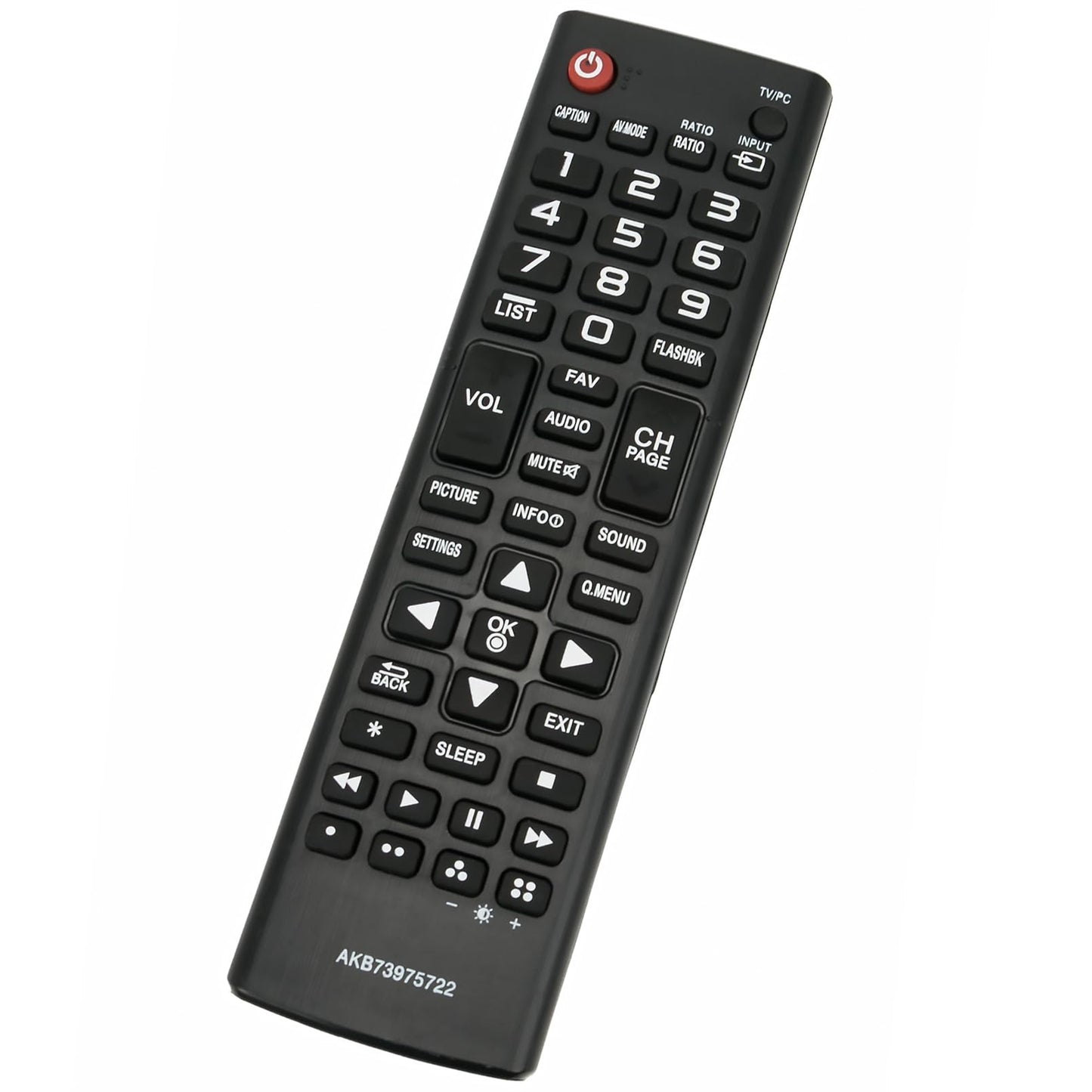 AKB73975722 TV Remote Control Replacement fit for LG LED HDTV 22LB4510 22LH4530 24LF4520 29LB4510 28LF4520 28LF4520WU 28LF4520-WU 24LB4510-PU 24LB451B