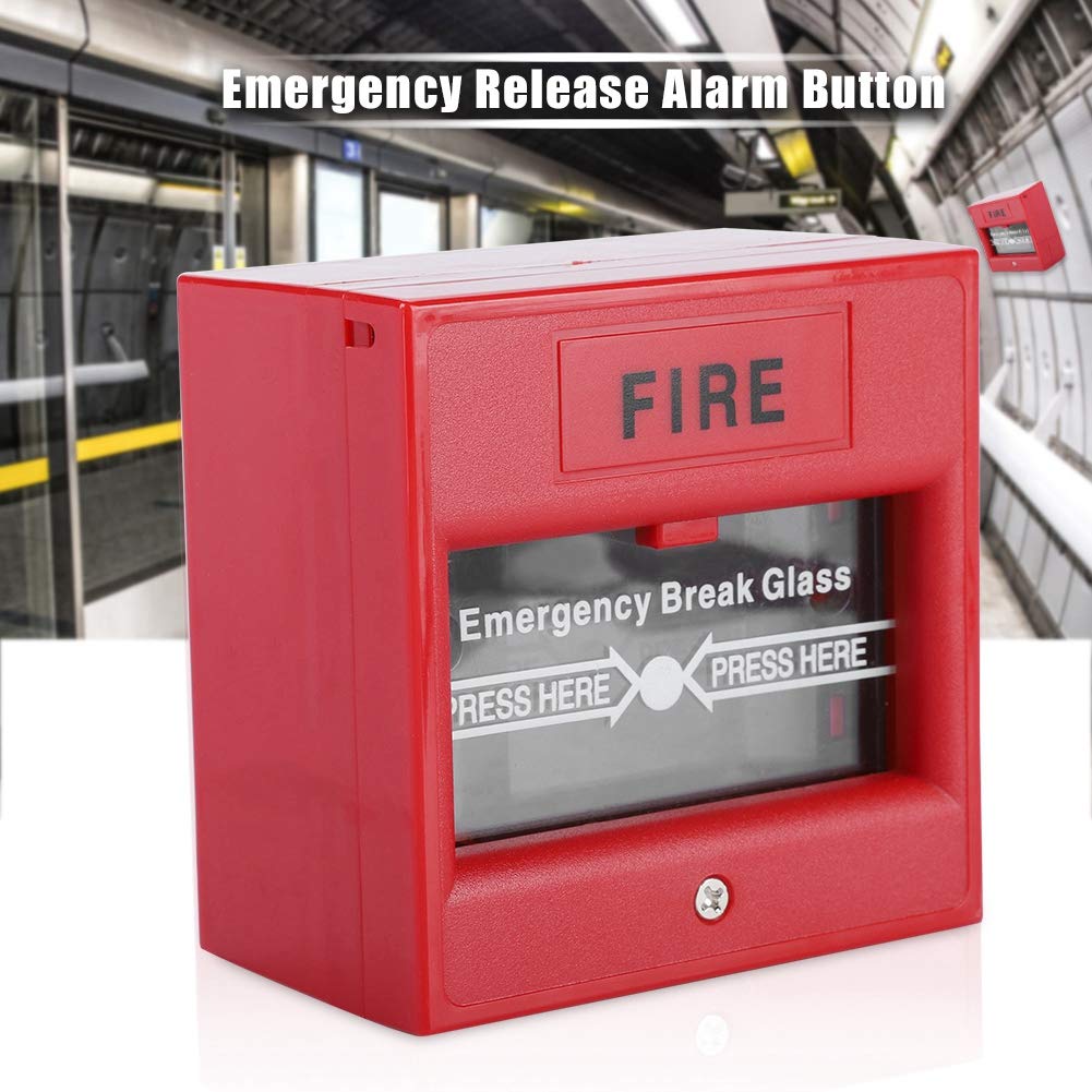 Door Emergency Exit Alarm Button, Emergency Door Release Security Glass Break Alarm Switch for Home/Business Security Panic Box