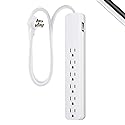 GE Home Electrical 3-Outlet Power Strip, 15 ft Extension Cord, 16 Gauge, Twist-to-Close Safety Outlet, White, 51962 & GE 3-Outlet Power Strip, 9 Ft