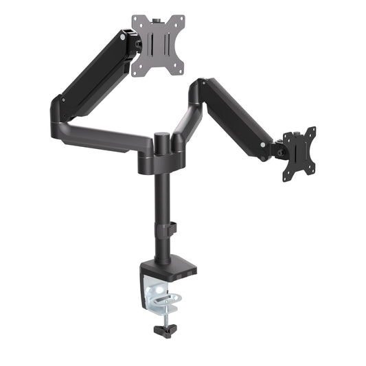 ProMounts Landscape to Portrait Dual Monitor Mount for 10-24" Screens, Gas Spring Fully Adjustable Dual Monitor Stand, Computer Monitor Stand Arm