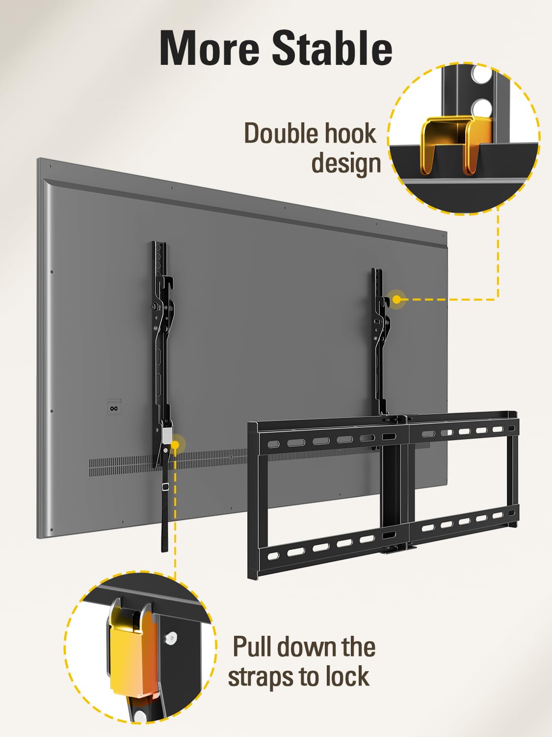 Mounting Dream TV Wall Mount for Most 37-75 Inch TVs, Universal Tilt TV Mount Fit 16", 18", 24" Stud with Loading Capacity 132lbs, Max Vesa 600 x