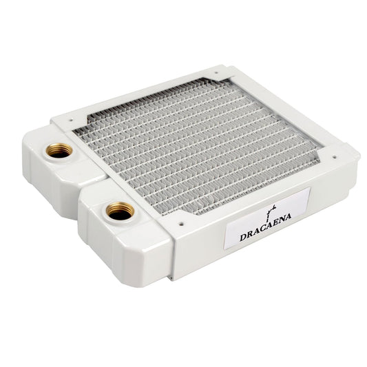 Dracaena.io 120mm Copper PC Radiator for Custom Water Cooling Loop, 28mm Thick, 1x120mm Fan Mount, Dual G1/4 Thread Ports, Liquid Cooling Radiator