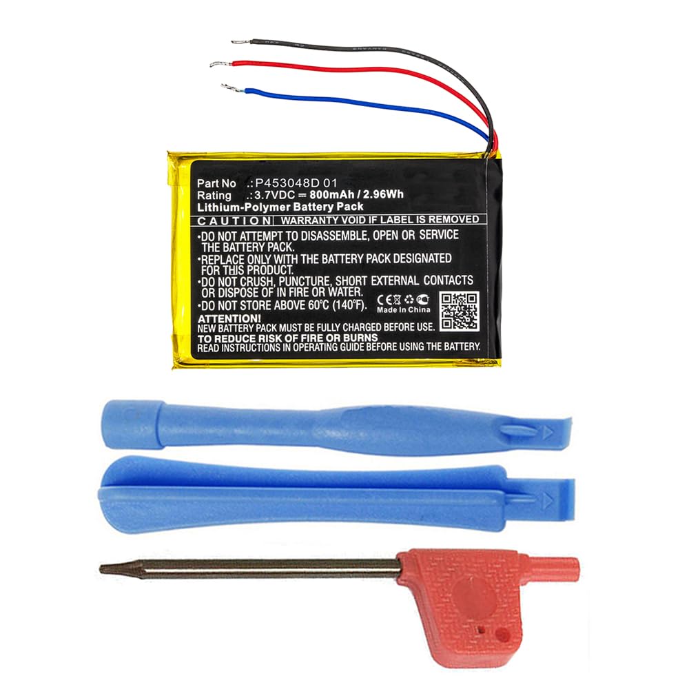 MPF Products 800mAh P453048D 01 Battery Replacement Compatible with JBL Clip 2 Plus, Clip 2+ Waterproof Portable Bluetooth Speaker with Installation