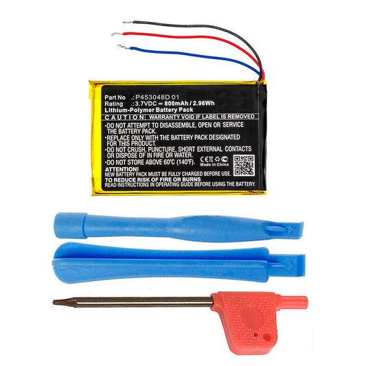 MPF Products 800mAh P453048D 01 Battery Replacement Compatible with JBL Clip 2 Plus, Clip 2+ Waterproof Portable Bluetooth Speaker with Installation