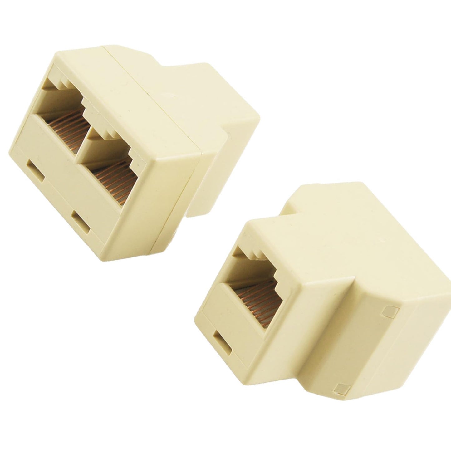 uxcell 2 Pcs 3 Way RJ45 LAN Network Ethernet Splitter Connector Khaki