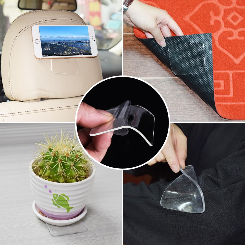 ZC GEL Sticky Gel Pads (10 Pack), As Seen On TV Removable Traceless Gripping Pad Washable Reusable Anti Slip Pad for Car Dashboard Office Home Stick
