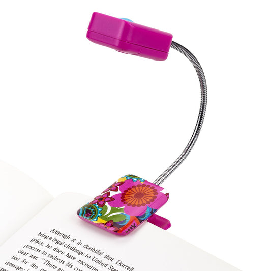 WITHit French Bull Clip On Book Light - Pink Raj - Square LED Reading Light for Books and eBooks, Reduced Glare, Portable and Lightweight, Cute