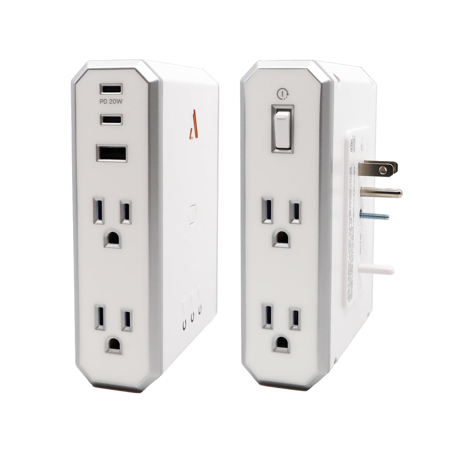 Austere V Series, Appliance Wall Power 4 Outlet Surge Protector for Kitchen, 3000 Joules, 1 USB-C 20W Fast Charger, 2.4 amps USB-C and A Ports