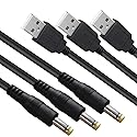 SIOCEN 3 Packs 4FT USB 2.0 A Male to DC 4.0mm x 1.7mm 5 Volt DC Barrel Jack Power Cable,DC 5V Power Plug Connector Charger Cord for Sony PSP 3000 2000