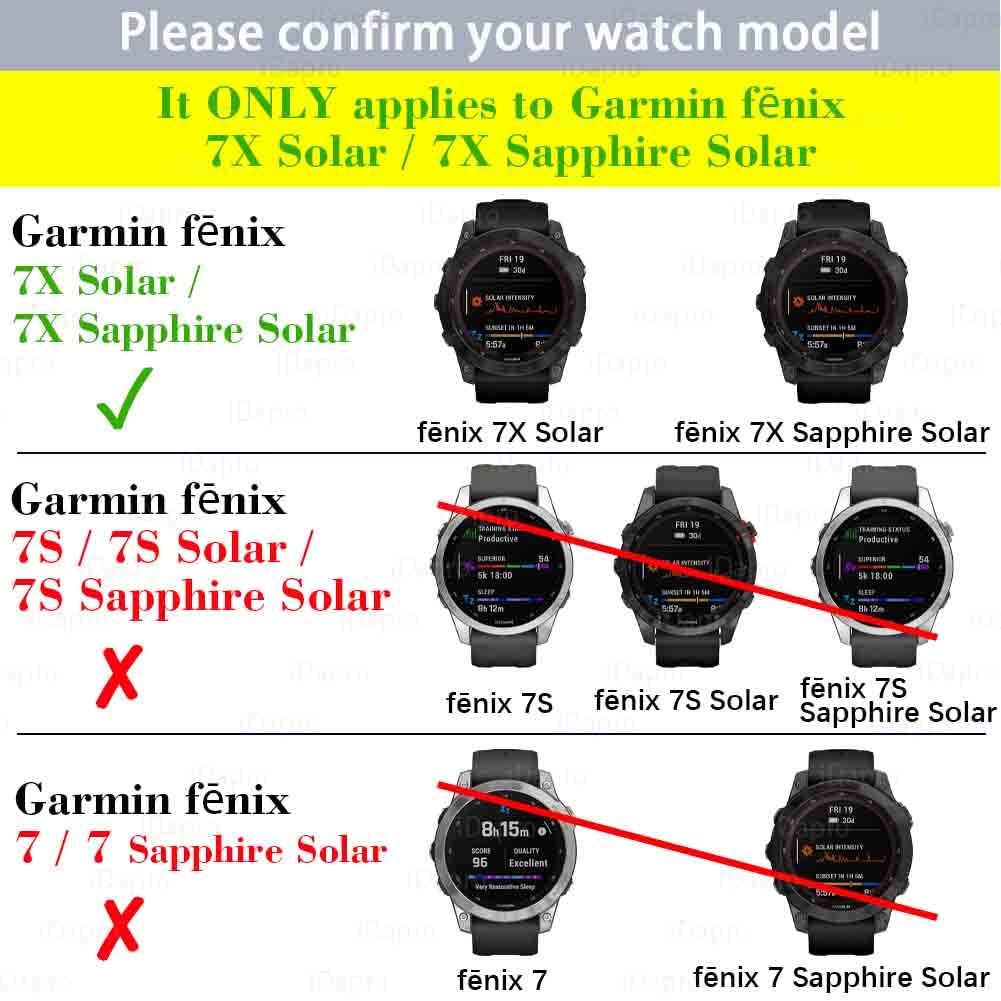 iDaPro Screen Protector for Garmin Fenix 7X/7X Pro Solar/Sapphire Solar