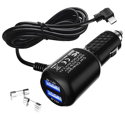 Dash Cam Charger 2025 Upgraded Micro USB Car Charger with Dual USB Port Compatible with APEMAN, Rexing, Byakov, AKASO, Crosstour, Trekpow, Pruveeo