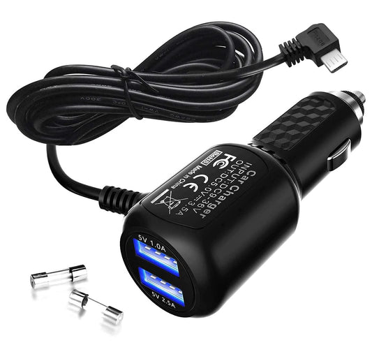 Dash Cam Charger 2025 Upgraded Micro USB Car Charger with Dual USB Port Compatible with APEMAN, Rexing, Byakov, AKASO, Crosstour, Trekpow, Pruveeo