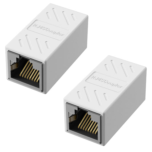 Jadaol RJ45 Coupler [UL Listed], Gold Plated Ethernet Cable Extender with PoE Support, 328ft Long Distance Extend, Female to Female Coupler for Cat8