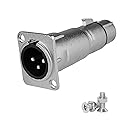 3-Pin XLR Male to Female Panel Mount Connector - Durable Microphone Adapter Coupler with Feedthrough Mount Socket, Ideal for Mixers and Audio Devices