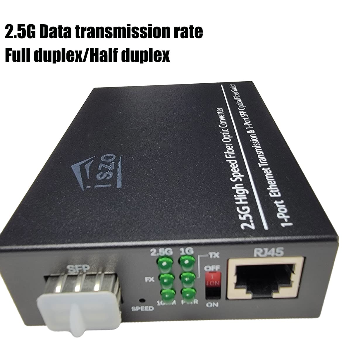 iszo 2.5G SFP Port Transceiver Media Converter,20km SM,RJ45 100M/1000M/2.5G Adaptive,Full/Half Duplex,Inside TTL Port ,Also Work 2.5G/1G GPON SFP ONU