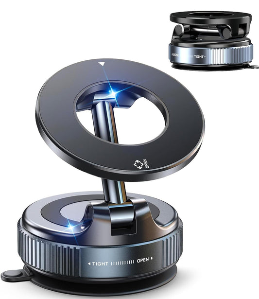 Velthorix 2026 Upgraded Vacuum Magnetic Car Phone Holder 360° Reinforced 98LBS Ultra Suction Cup Phone Mount for MagSafe Cell Phone Holders for Your