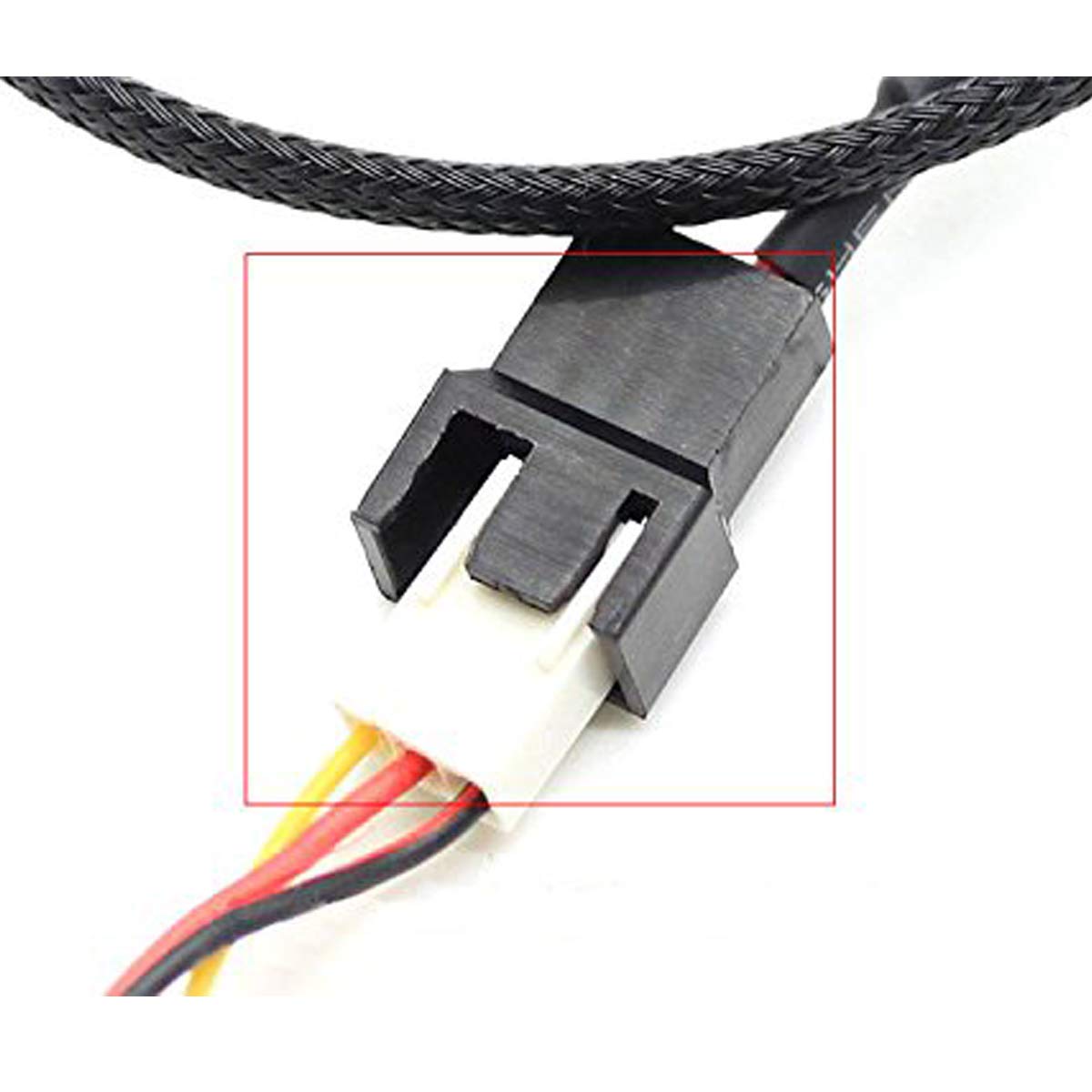 OPSFALCON 2 Pack USB to 3-Pin / 4-Pin PWM 5V Sleeved Fan Power Adapter Cable, USB to 3 Pin / 4 Pin Case Fan Adapter Connector Cable