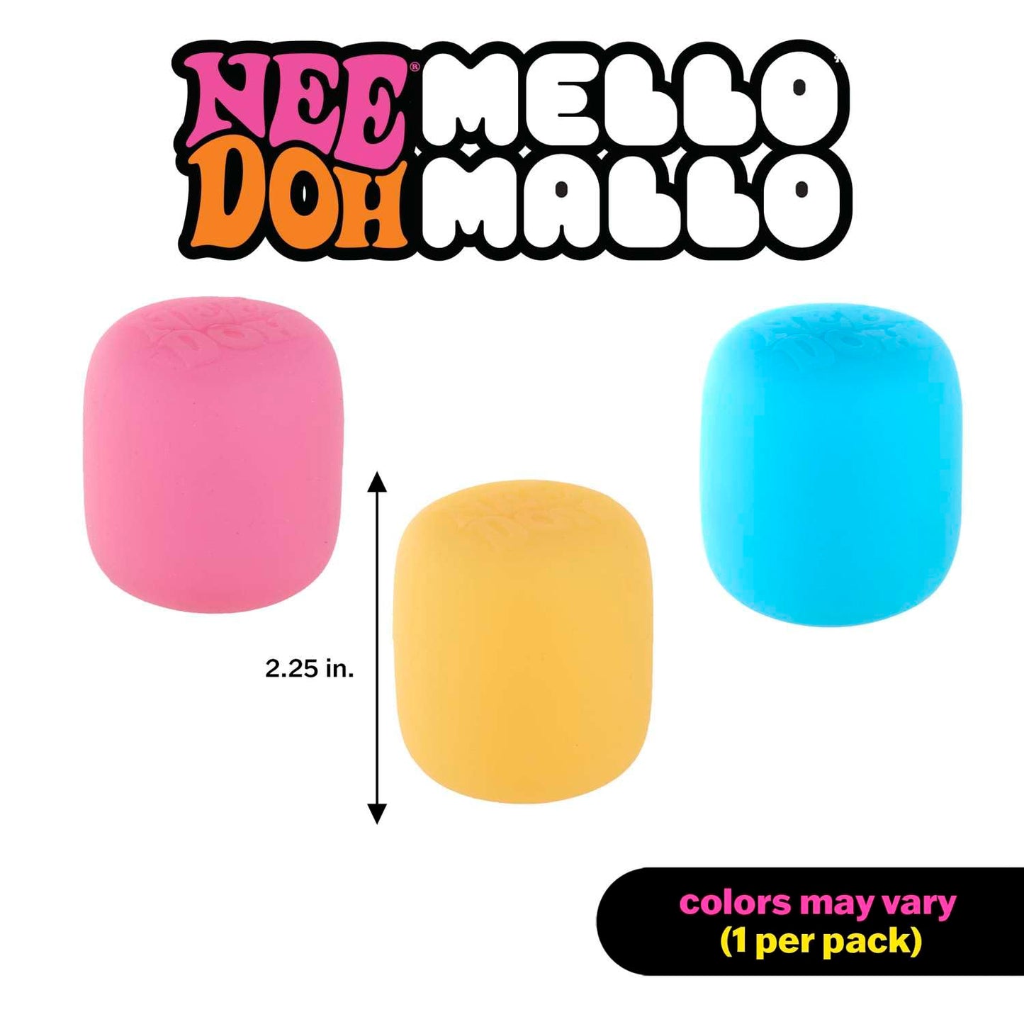 Schylling NeeDoh Mello Mallo - Sensory Toy with a Satisfying Dough Filling - Changes Color in The Sun - Ages 3 and Up - Color May Vary; One Per Pack