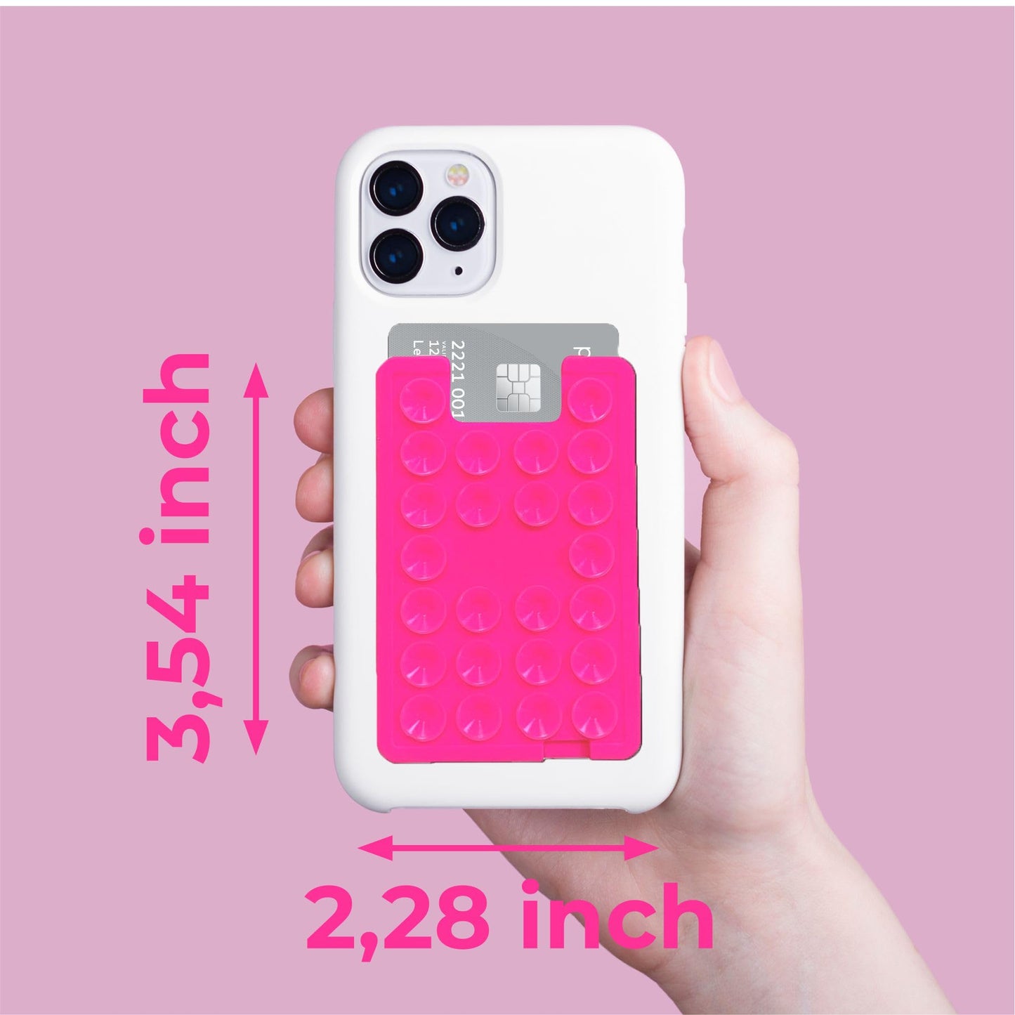 Flowarg Suction Cup Phone Mount - Clear White Silicone Phone Grips for Back of iPhone with Card Holder Case, Adhesive Sticky Accessories for iPhones