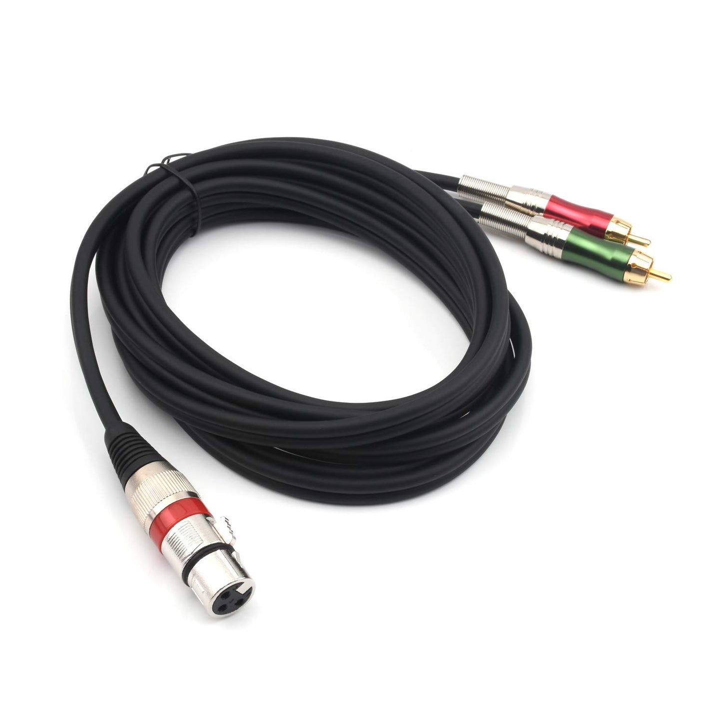 SiYear 10FT XLR Female to 2 x Phono RCA Plug Adapter Y Splitter Patch Cable, XLR Female 3 Pin to Dual RCA Male Plug Stereo Audio Cable Connector(3M)