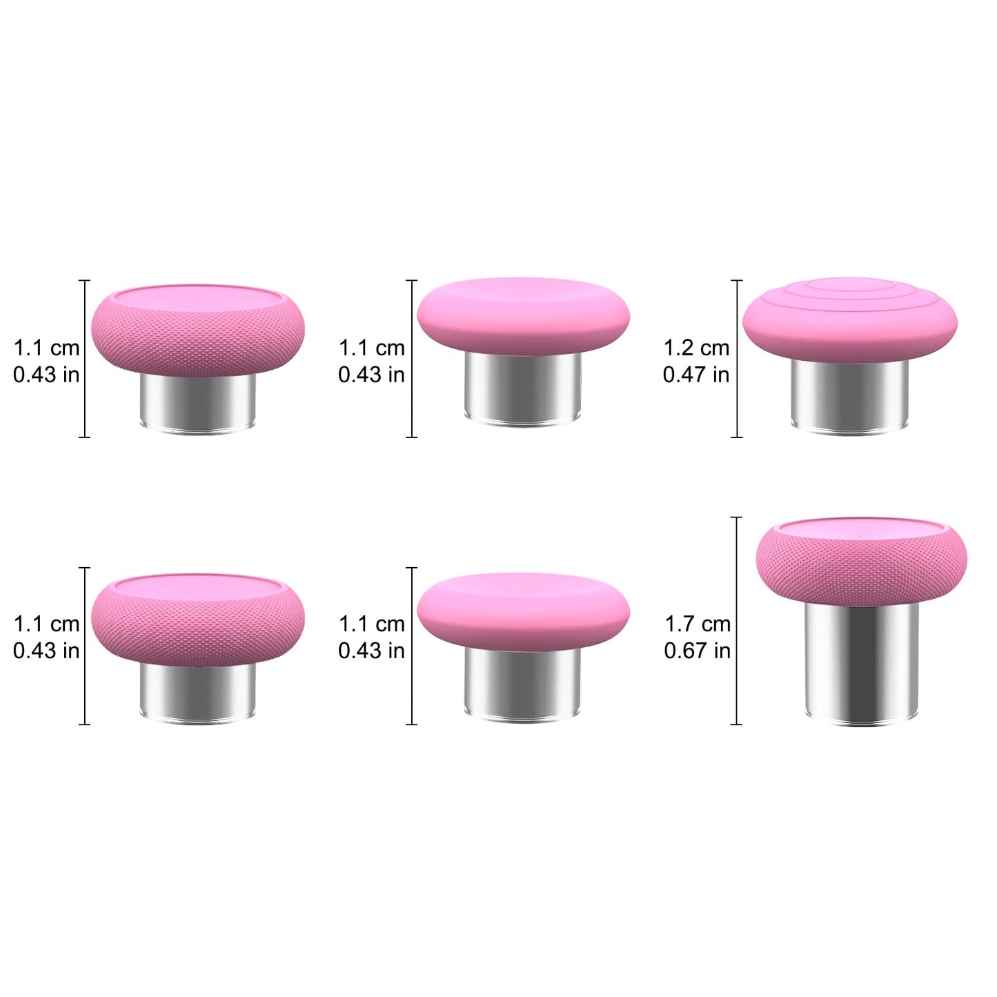 Metal Thumbsticks Replacement for Xbox One Elite Controller Series 2 Model 1797 - Thumb Sticks Kits for Elite Series 2 Core Controller (6-IN-1-Pink)