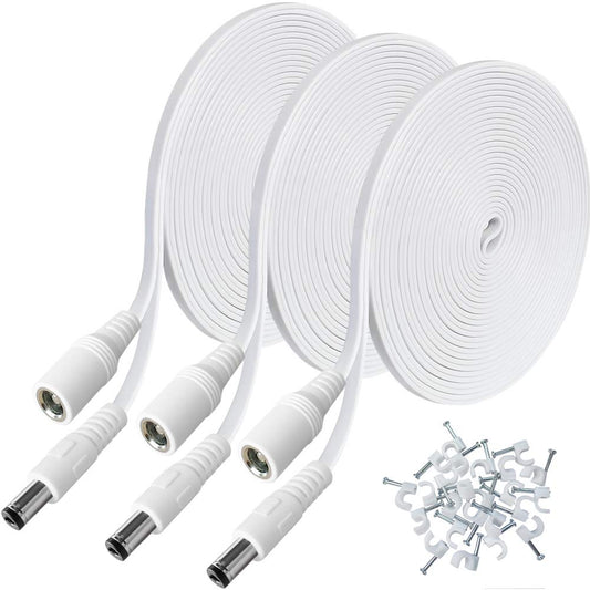 SIOCEN 3 Packs 20ft DC Power Extension Cable,5.5mm x 2.1mm 12v Extension Cord Security Camera Power Cable Male to Female for CCTV IP Indoor Camera Dvr
