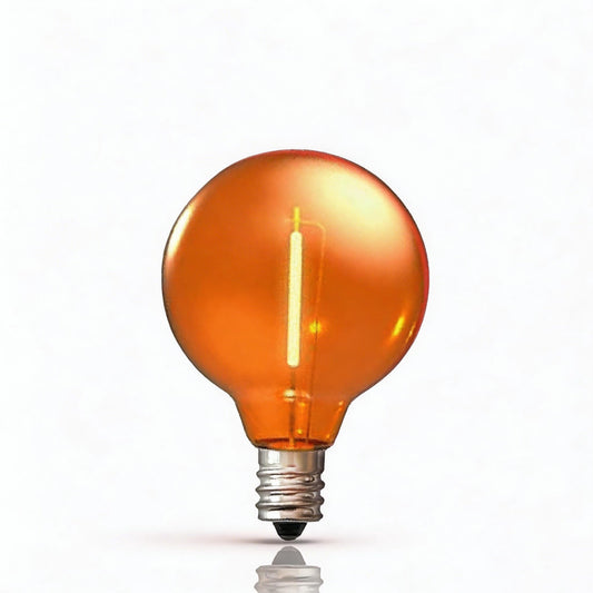 YFALATSTNRK 5 Pack Orange G40 LED Christmas Replacement Light Bulbs (Orange)