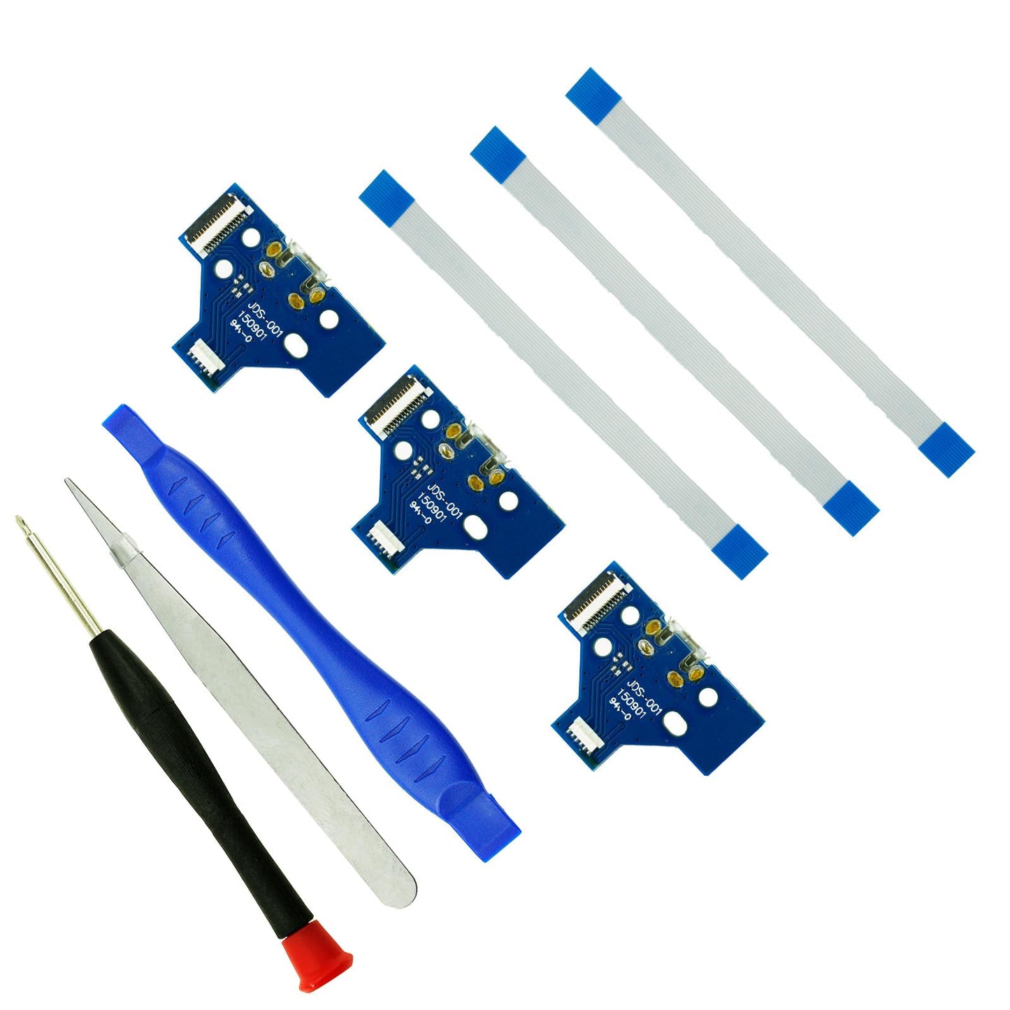 CTHTBZ 3PCS JDS-001 Charging Port for PS4 Controller, Replacement Micro USB Adaptor Charger Socket Board Connector Module Assembly Connector