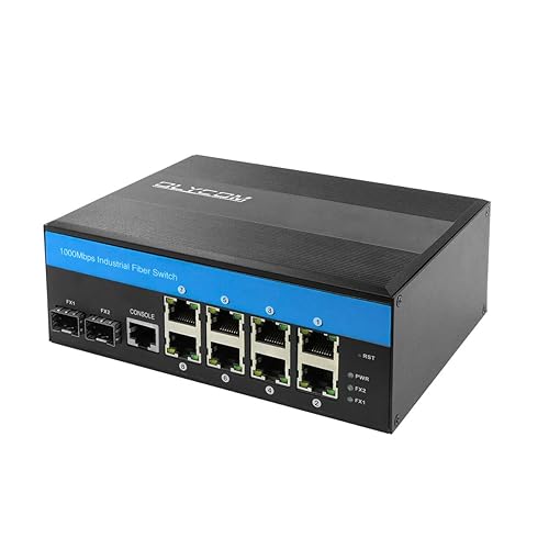 Industrial Gigabit Ethernet L2 Managed Switch 8 X Gigabit Ports 2 X SFP Slots DIN-Rail Mount IP40 with Vlan Qos LACP STP/RSTP Management…
