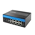 Industrial Gigabit Ethernet L2 Managed Switch 8 X Gigabit Ports 2 X SFP Slots DIN-Rail Mount IP40 with Vlan Qos LACP STP/RSTP Management…