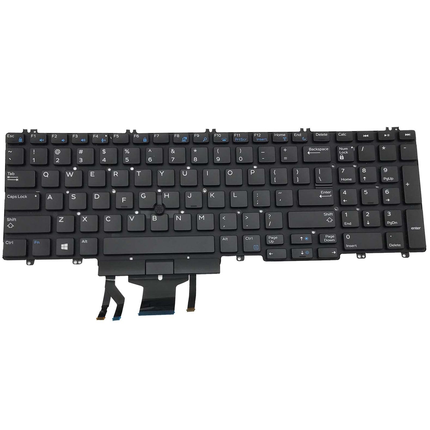 for DELL Precision 7530 7730 E7530 M7530 7540 7740 Series Black Frameless, with Backlight, with Mouse Stick 0DK60 00DK60 266YW 0266YW 06P79 006P79 US
