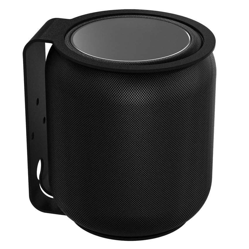RackSolutions HomeBase Wall Mount for 2nd Generation HomePod - Black, Fully Assembled, Open Design, Includes Hardware