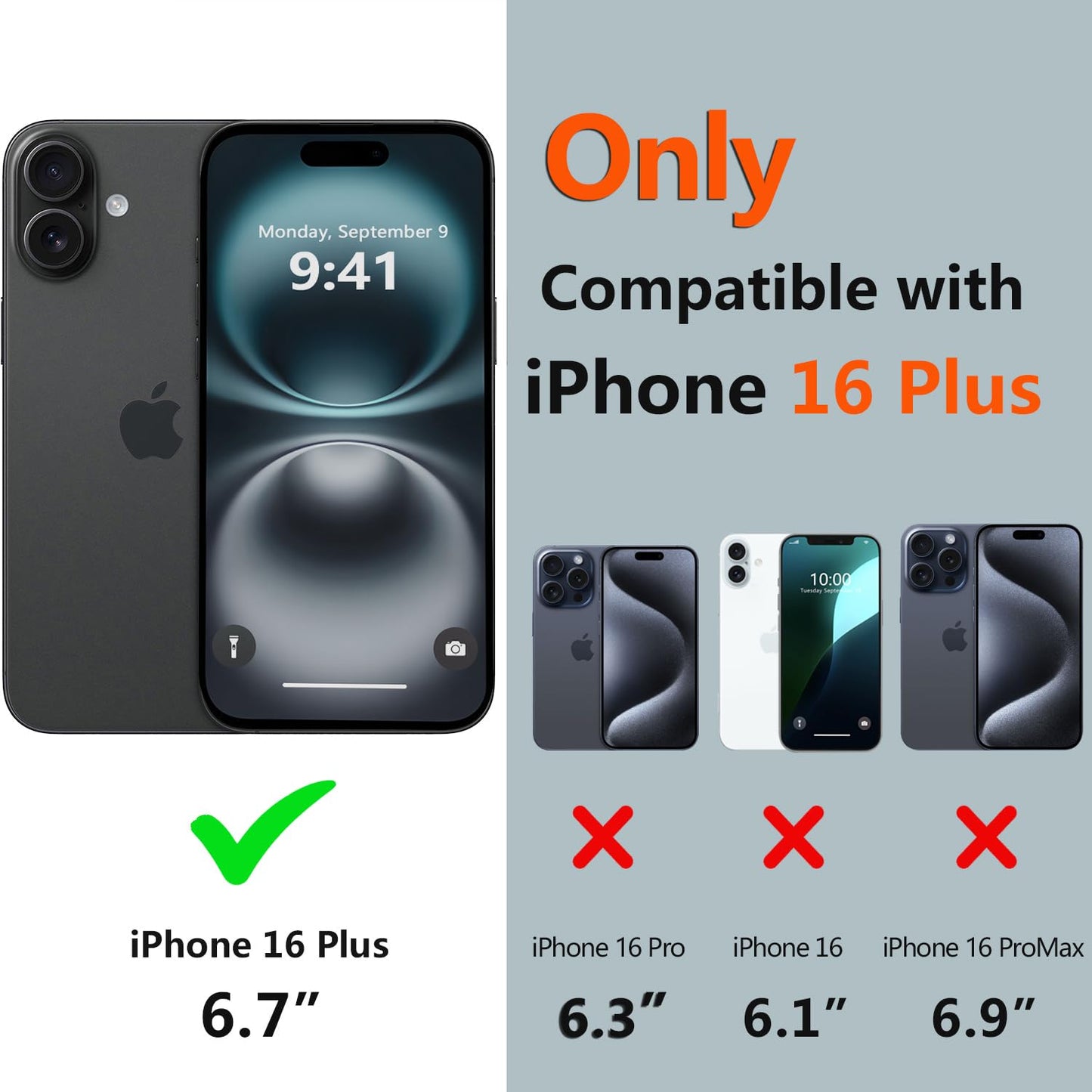 Comboproof for iPhone 16 Plus Case Waterproof, [Shockproof] [Dustproof] [IP68 Waterproof] Full-Body Hard Case Built-in [Lens Screen Protection]