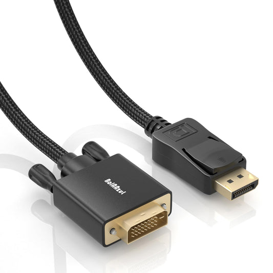 BolAAzuL DisplayPort to DVI Cable 3ft, Braided Displayport to DVI-D Male Single-Link Converter Cable 1080P DisplayPort DP Male to DVI Male Adapter