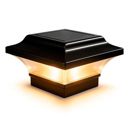 Classy Caps 2x2 Imperial Solar Post Cap - Fits 2"x2", 2.25"x2.25", and 2.5"x2.5" Deck & Fence Posts - Warm & Cool Light Modes - Black Cast Aluminum